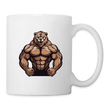Bär Grizzly Beast Bodybuilding Muskeln - Tasse - Weiß - Rechts