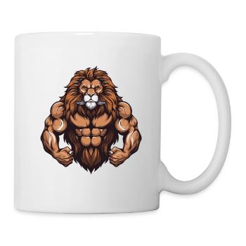 Löwe Gym Muskeln Martial Arts MMA - Tasse - Weiß - Rechts