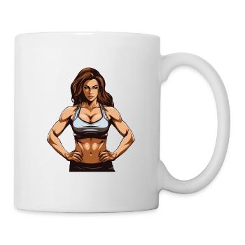 Femme Muscles Fille Fitness - Mug blanc - blanc - Droite