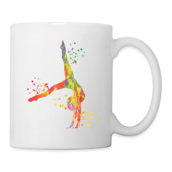 Gymnast With Clubs Rhythmic Gymnastics - Mug - white - Right