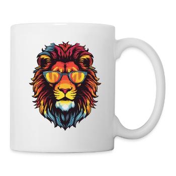 Portrait de tête de lion Cool - Mug blanc - blanc - Droite