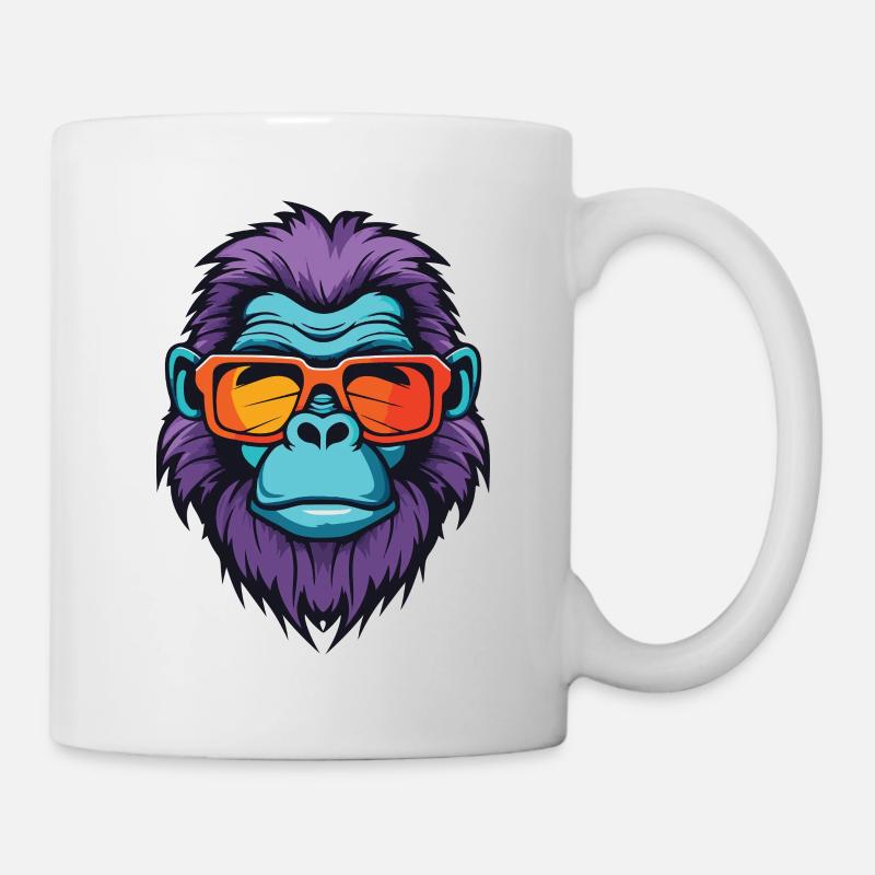 Gorilla Head Portrait Cool - Mug - white