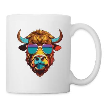 Bull Head Portrait Cool Taurus - Mug - white - Right
