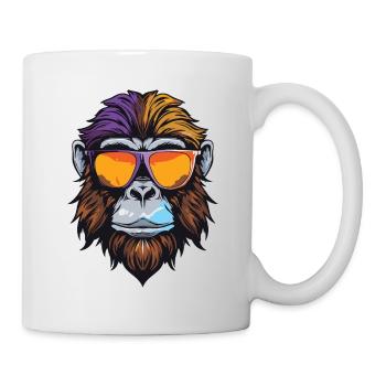 Monkey Head Portrait Cool - Mug - white - Right