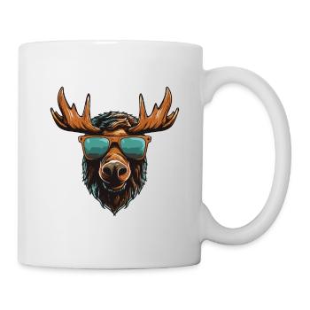 Moose Head Portrait Cool - Mug - white - Right
