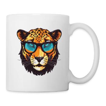 Portrait de tête de guépard Cool - Mug blanc - blanc - Droite