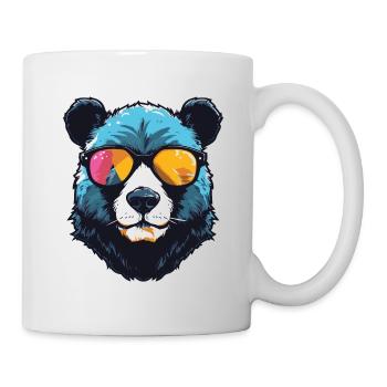 Portrait de tête de panda cool - Mug blanc - blanc - Droite