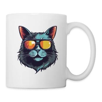 Cat Head Portrait Cool - Mug - white - Right