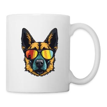 German Shepherd Dog Head Portrait Cool - Mug - white - Right