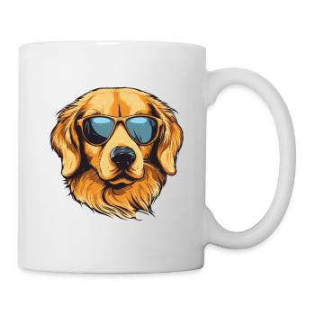 Golden Retriever Dog Head Portrait Cool - Mug - white - Right