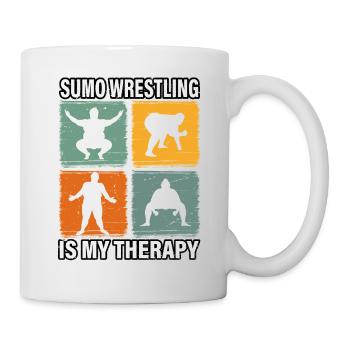 La lutte sumo est ma thérapie - Mug blanc - blanc - Droite