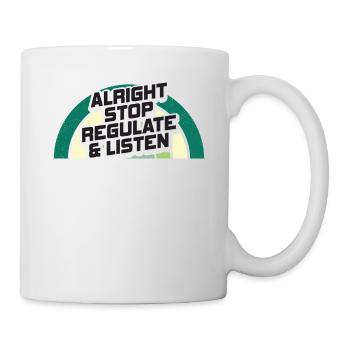 Aufhören Regulieren Und Zuhören Lehrer - Tasse - Weiß - Rechts
