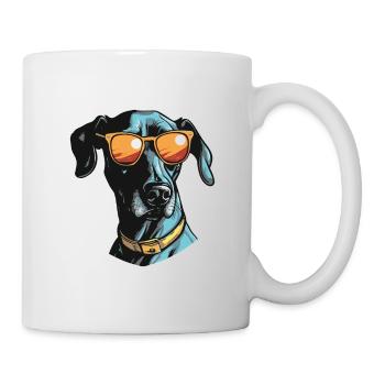Greyhound Dog Head Portrait Cool - Mug - white - Right