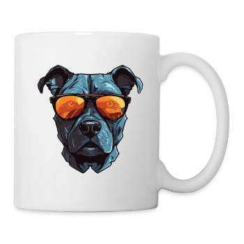 Portrait de chien Staffordshire Bull Terrier - Mug blanc - blanc - Droite