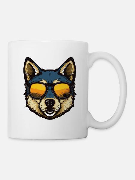 Akita Testa di Cane Ritratto Cool - Tazza - bianco