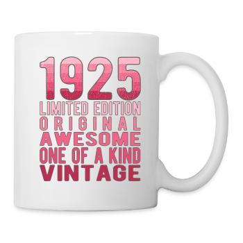 Limited Edition seit 1925 Geburtstag Vintage 1925 - Tasse - Weiß - Rechts
