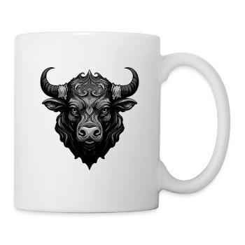 Bulle Tier Kopf Taurus - Tasse - Weiß - Rechts