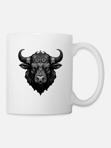 Tête d’animal de taureau Taureau - Mug blanc - blanc