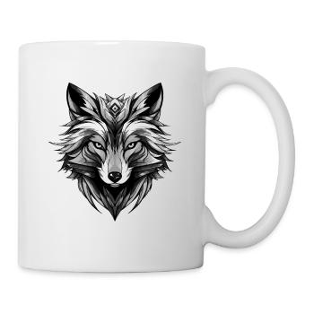 Fuchs Tier Kopf - Tasse - Weiß - Rechts