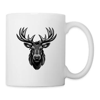 Elch Tier Kopf - Tasse - Weiß - Rechts