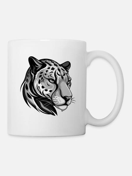 Gepard Tier Kopf - Tasse - Weiß