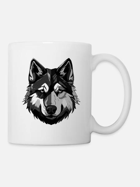 Tête d’animal de chien husky - Mug blanc - blanc