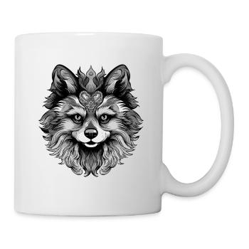 Portrait de chien de Poméranie - Mug blanc - blanc - Droite