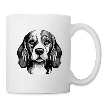 Portrait de chien Beagle - Mug blanc - blanc - Droite