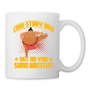 Histoire sympa mais est-ce que tu luttes au sumo ? - Mug blanc - blanc - Droite