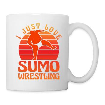 J’adore la lutte sumo - Mug blanc - blanc - Droite