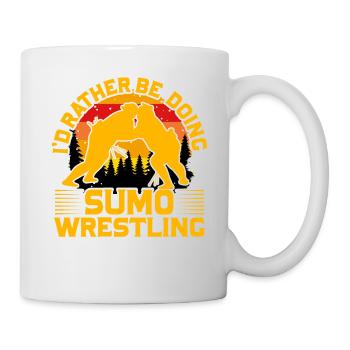 Je préférerais faire de la lutte de sumo - Mug blanc - blanc - Droite