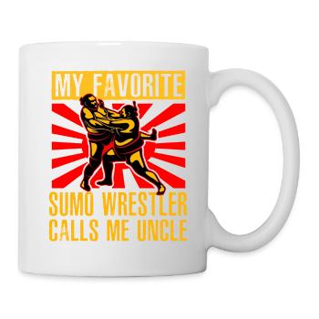 Mein Lieblings-Sumo-Ringer nennt mich Onkel - Tasse - Weiß - Rechts