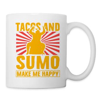Tacos and Sumo make me happy - Mug - white - Right