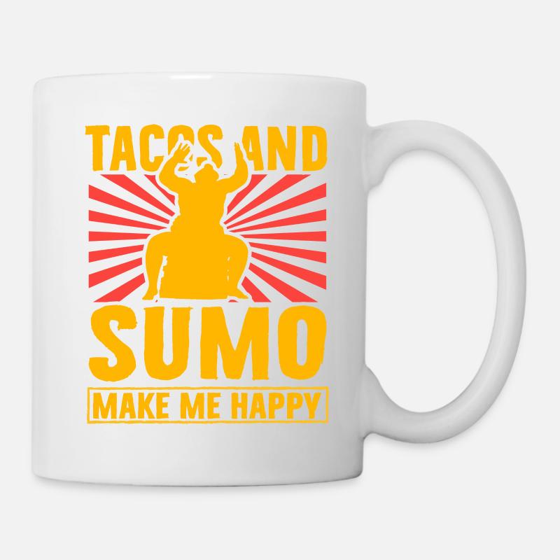 Tacos and Sumo make me happy - Mug - white