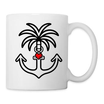 Palm Tree Anchor Heart Love - Mug - white - Right