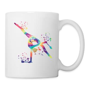 Gymnast With Clubs Rhythmic Gymnastics - Mug - white - Right