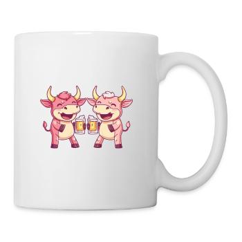 Stier Comic Bier Lustig Saufen - Tasse - Weiß - Rechts