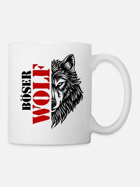 Böser Wolf Spruch - Tasse - Weiß