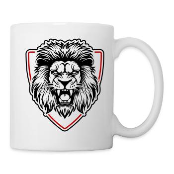 Löwe Schild Kopf Motivation - Tasse - Weiß - Rechts