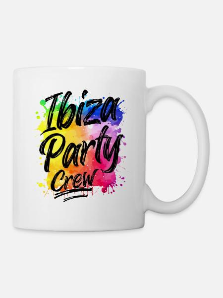 Ibiza Party Crew Bunt Klecks - Tasse - Weiß