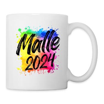 Malle 2024 Bunt Klecks Mallorca - Tasse - Weiß - Rechts