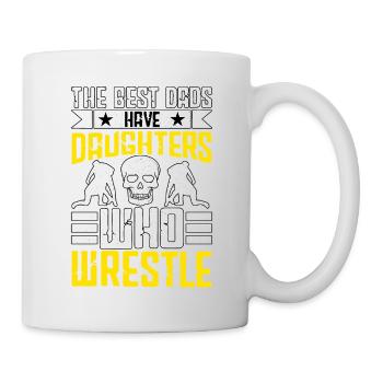 Les meilleurs papas ont des filles qui luttent - Mug blanc - blanc - Droite