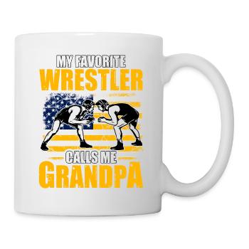 Mein Lieblings-Wrestler nennt mich Opa - Tasse - Weiß - Rechts