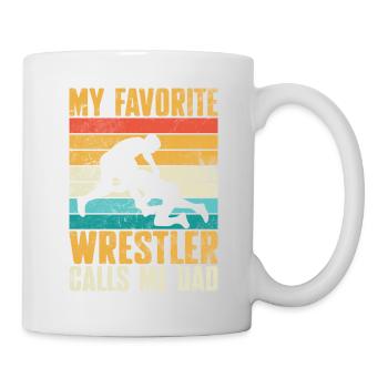 Mon lutteur préféré m’appelle papa - Mug blanc - blanc - Droite