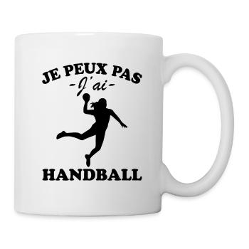 Je peux pas j'ai Handball - Mug blanc - blanc - Droite
