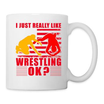 J’aime vraiment la lutte, d’accord ? - Mug blanc - blanc - Droite