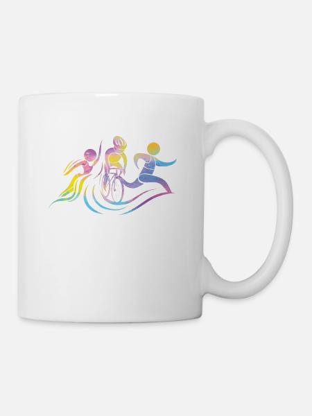 Watercolor women's triathlon - Mug - white