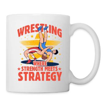 La lutte où la force rencontre la stratégie - Mug blanc - blanc - Droite