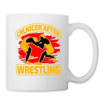 I'm nicer after Wrestling - Tasse - Weiß - Rechts