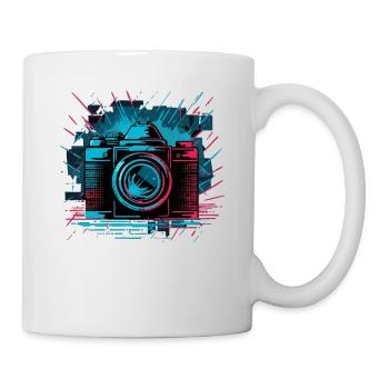 Colorful camera with splash effect - Mug - white - Right